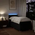 cadre de lit avec matelas Noir 90x200 cm Tissu