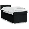 cadre de lit avec matelas Noir 100x200 cm Tissu
