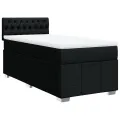 cadre de lit avec matelas Noir 100x200 cm Tissu