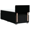 cadre de lit avec matelas Noir 100x200 cm Tissu