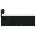 cadre de lit avec matelas Noir 100x200 cm Tissu