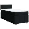 cadre de lit avec matelas Noir 100x200 cm Tissu