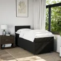 cadre de lit avec matelas Noir 100x200 cm Tissu
