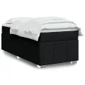 cadre de lit avec matelas Noir 100x200 cm Tissu