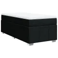 cadre de lit avec matelas Noir 100x200 cm Tissu