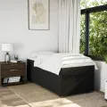 cadre de lit avec matelas Noir 100x200 cm Tissu