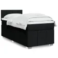 cadre de lit avec matelas Noir 100x200 cm Tissu