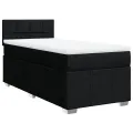 cadre de lit avec matelas Noir 100x200 cm Tissu