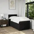cadre de lit avec matelas Noir 100x200 cm Tissu