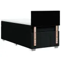 cadre de lit avec matelas Noir 100x200 cm Tissu