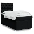 cadre de lit avec matelas Noir 90x190 cm Tissu