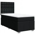 cadre de lit avec matelas Noir 90x190 cm Tissu