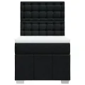 cadre de lit avec matelas Noir 90x190 cm Tissu