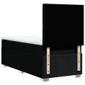 cadre de lit avec matelas Noir 90x190 cm Tissu