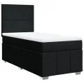 cadre de lit avec matelas Noir 90x190 cm Tissu