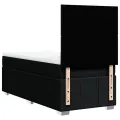 cadre de lit avec matelas Noir 90x190 cm Tissu