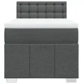 cadre de lit et matelas Gris foncé 90x190 cm Tissu