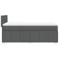 cadre de lit et matelas Gris foncé 90x190 cm Tissu