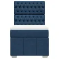 cadre de lit avec matelas Bleu 90x200 cm Tissu