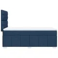 cadre de lit avec matelas Bleu 90x200 cm Tissu