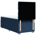 cadre de lit avec matelas Bleu 90x200 cm Tissu