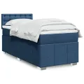 cadre de lit avec matelas Bleu 90x200 cm Tissu