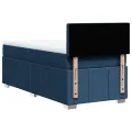 cadre de lit avec matelas Bleu 90x200 cm Tissu