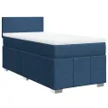 cadre de lit avec matelas Bleu 90x200 cm Tissu