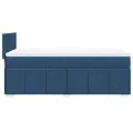 cadre de lit avec matelas Bleu 90x200 cm Tissu