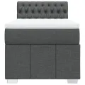 cadre de lit et matelas Gris foncé 90x190 cm Tissu
