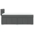 cadre de lit et matelas Gris foncé 90x190 cm Tissu
