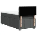cadre de lit et matelas Gris foncé 90x190 cm Tissu