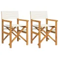 Chaises de metteur en scène pliantes lot de 2 Bois teck massif