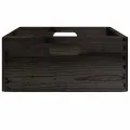 Boîte en bois avec poignées noir 40x30x13 cm bois de pin massif