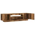 Meuble TV avec lumières LED vieux bois bois d'ingénierie