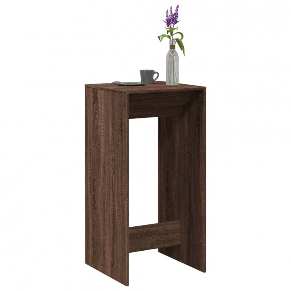 Table de bar chêne marron 51x50x103,5 cm bois d'ingénierie