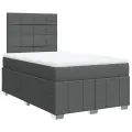 cadre de lit avec matelas gris foncé 120x190cm tissu
