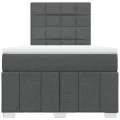 cadre de lit avec matelas gris foncé 120x190cm tissu
