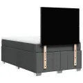 cadre de lit avec matelas gris foncé 120x190cm tissu
