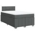 cadre de lit avec matelas gris foncé 120x190cm tissu
