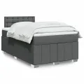 cadre de lit avec matelas gris foncé 120x190cm tissu