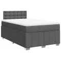 cadre de lit avec matelas gris foncé 120x190cm tissu