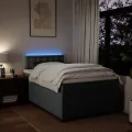 cadre de lit avec matelas gris foncé 120x190cm tissu