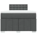 cadre de lit avec matelas gris foncé 120x190cm tissu