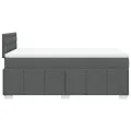 cadre de lit avec matelas gris foncé 120x190cm tissu