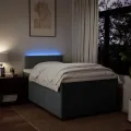 cadre de lit avec matelas gris foncé 120x190cm tissu