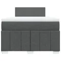 cadre de lit avec matelas gris foncé 120x190cm tissu