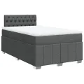 cadre de lit avec matelas gris foncé 120x190cm tissu