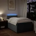 cadre de lit avec matelas gris foncé 120x190cm tissu