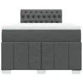 cadre de lit avec matelas gris foncé 120x190cm tissu